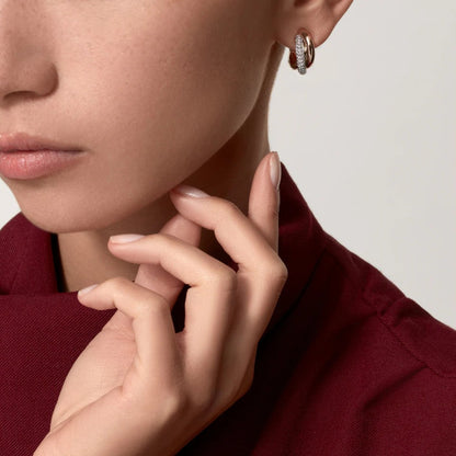 [Okajuri Jewelry] TRINITY HALF DIAMOND  CLASSIC EARRINGS