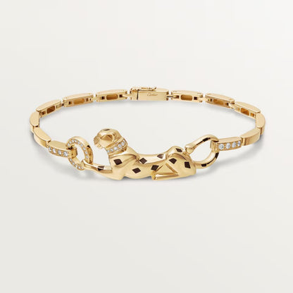 [Okajuri Jewelry] PANTHERE HALF DIAMOND ON CHAIN BRACELET