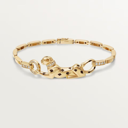 [Okajuri Jewelry] PANTHERE HALF DIAMOND ON CHAIN BRACELET