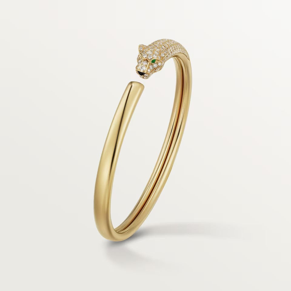 [Okajuri Jewelry] PANTHERE HALF DIAMOND OPEN BRACELET