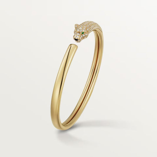 [Okajuri Jewelry] PANTHERE HALF DIAMOND OPEN BRACELET