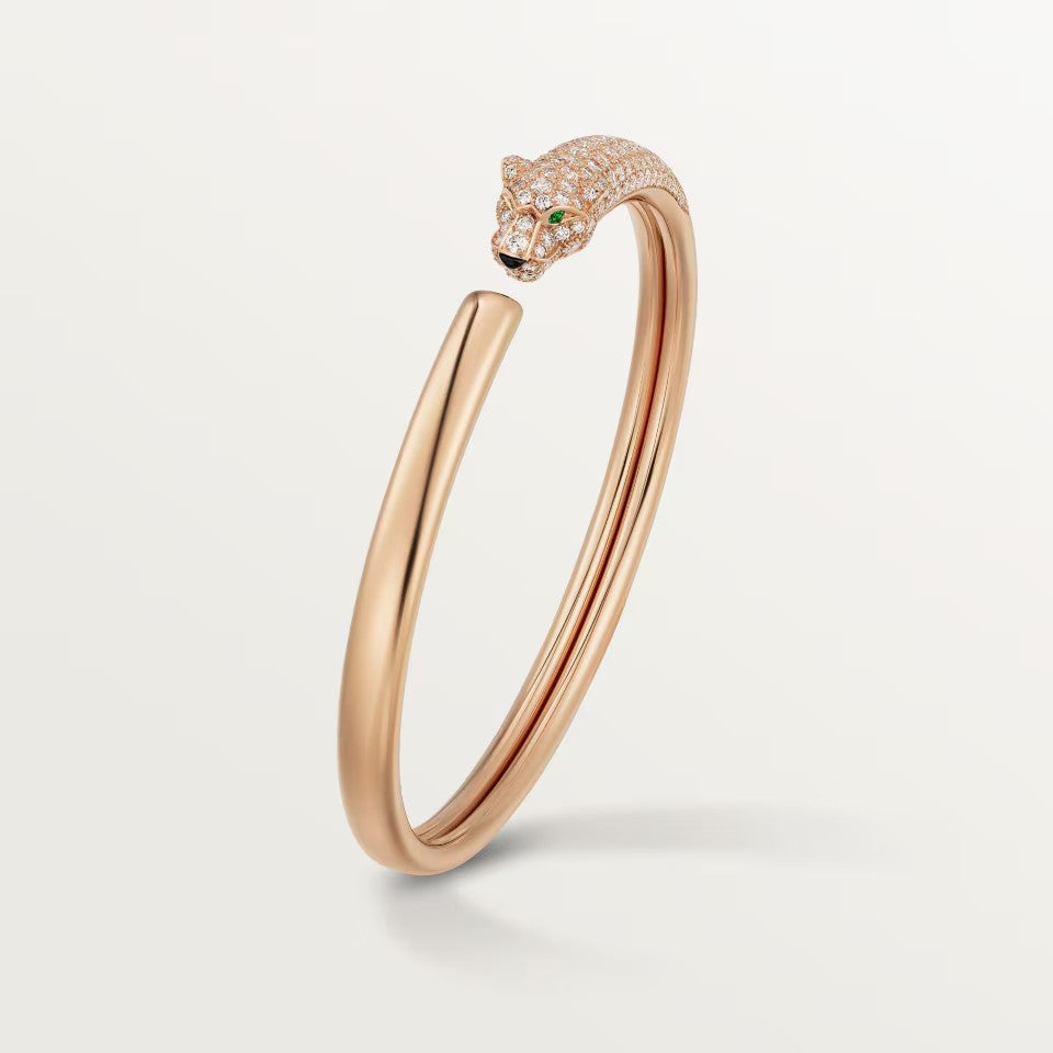 [Okajuri Jewelry] PANTHERE HALF DIAMOND OPEN BRACELET