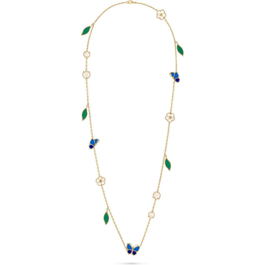 [Okajuri Jewelry]LUCKY SPRING BUTTERFLY 15 FLOWER NECKLACE