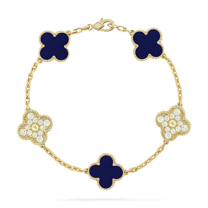 [Okajuri Jewelry] CLOVER 5 MOTIF LAPIS LAZULI BRACELET COLLECTION