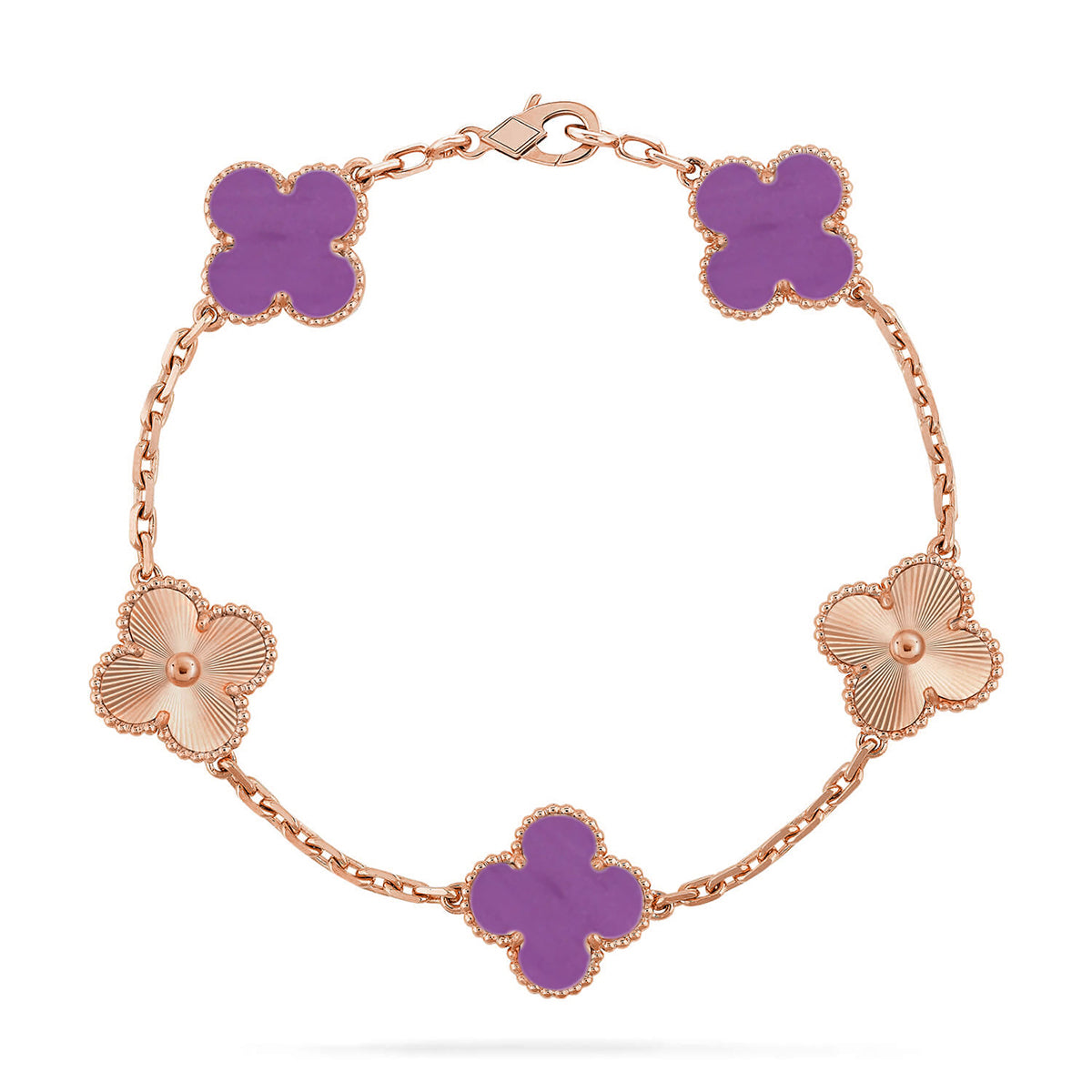 [Okajuri Jewelry] CLOVER 5 MOTIF VIOLET BRACELET COLLECTION