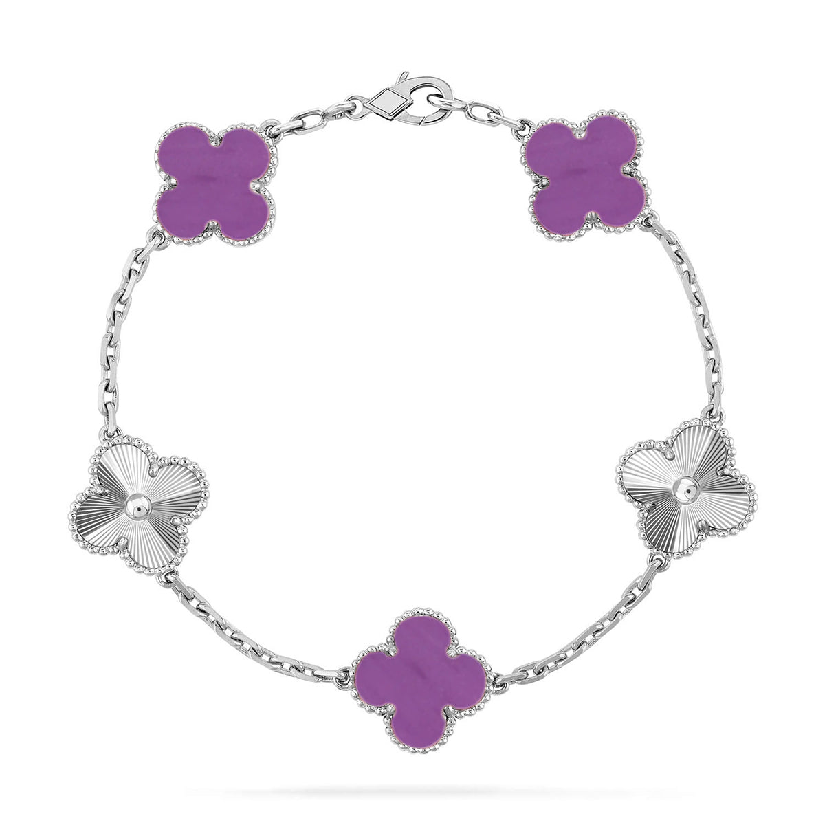 [Okajuri Jewelry] CLOVER 5 MOTIF VIOLET BRACELET COLLECTION