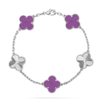 [Okajuri Jewelry] CLOVER 5 MOTIF VIOLET BRACELET COLLECTION