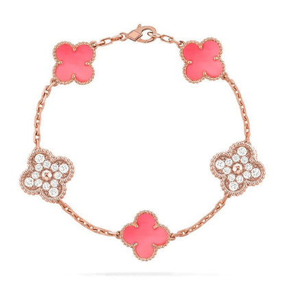[Okajuri Jewelry] CLOVER 5 MOTIFS  PINK MOP BRACELET COLLECTION