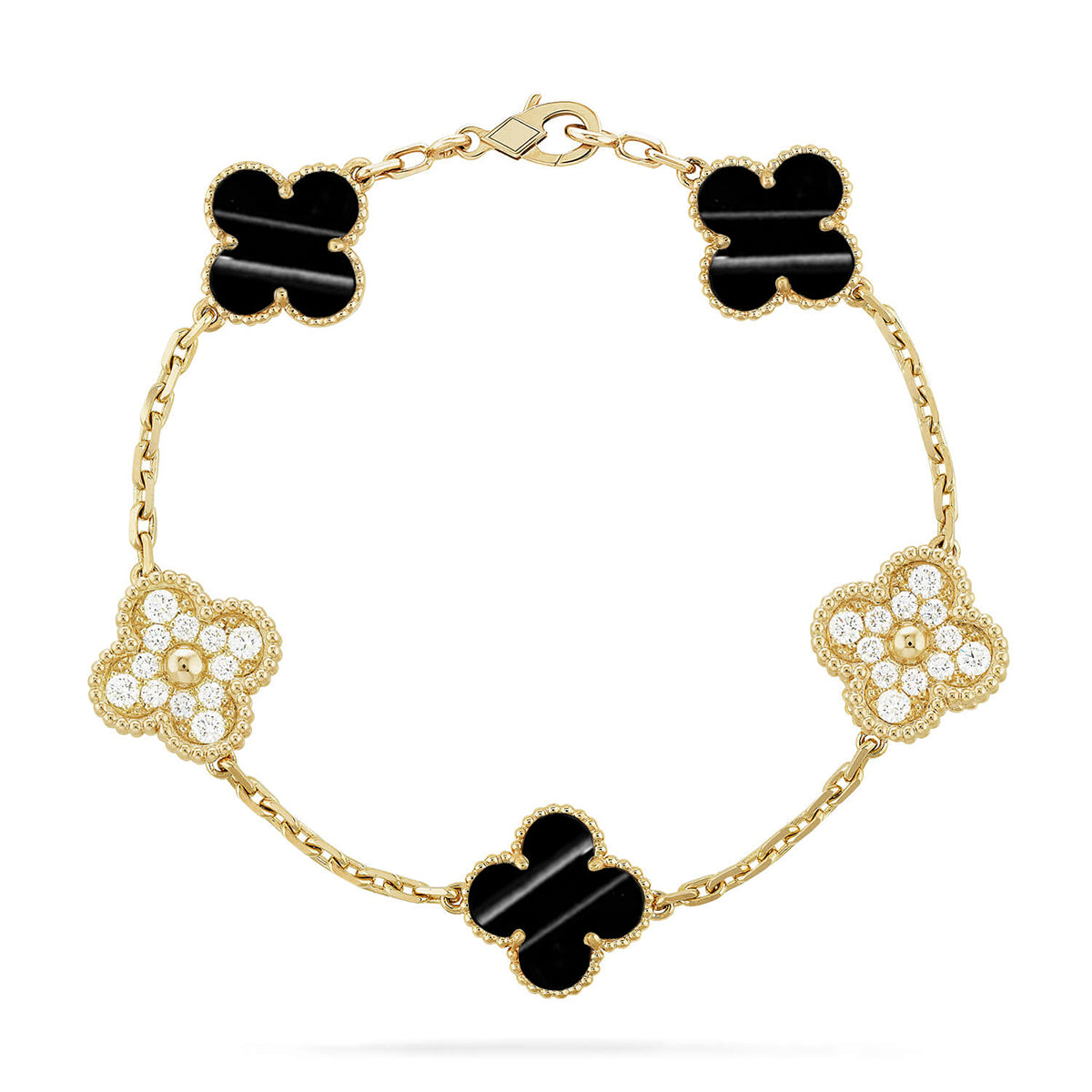 [Okajuri Jewelry]  CLOVER 5 MOTIF PULSAR STONE BRACELET COLLECTION