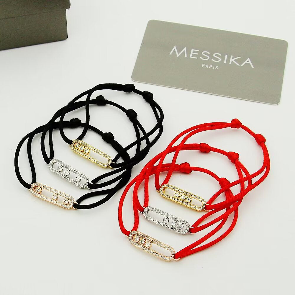 [Okajuri Jewelry]Messika Care(s) pink cord pavé bracelet