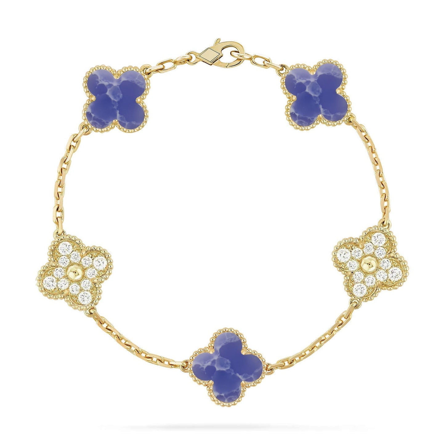 [Okajuri Jewelry] CLOVER 5 MOTIF BLUE VEINS BRACELET COLLECTION