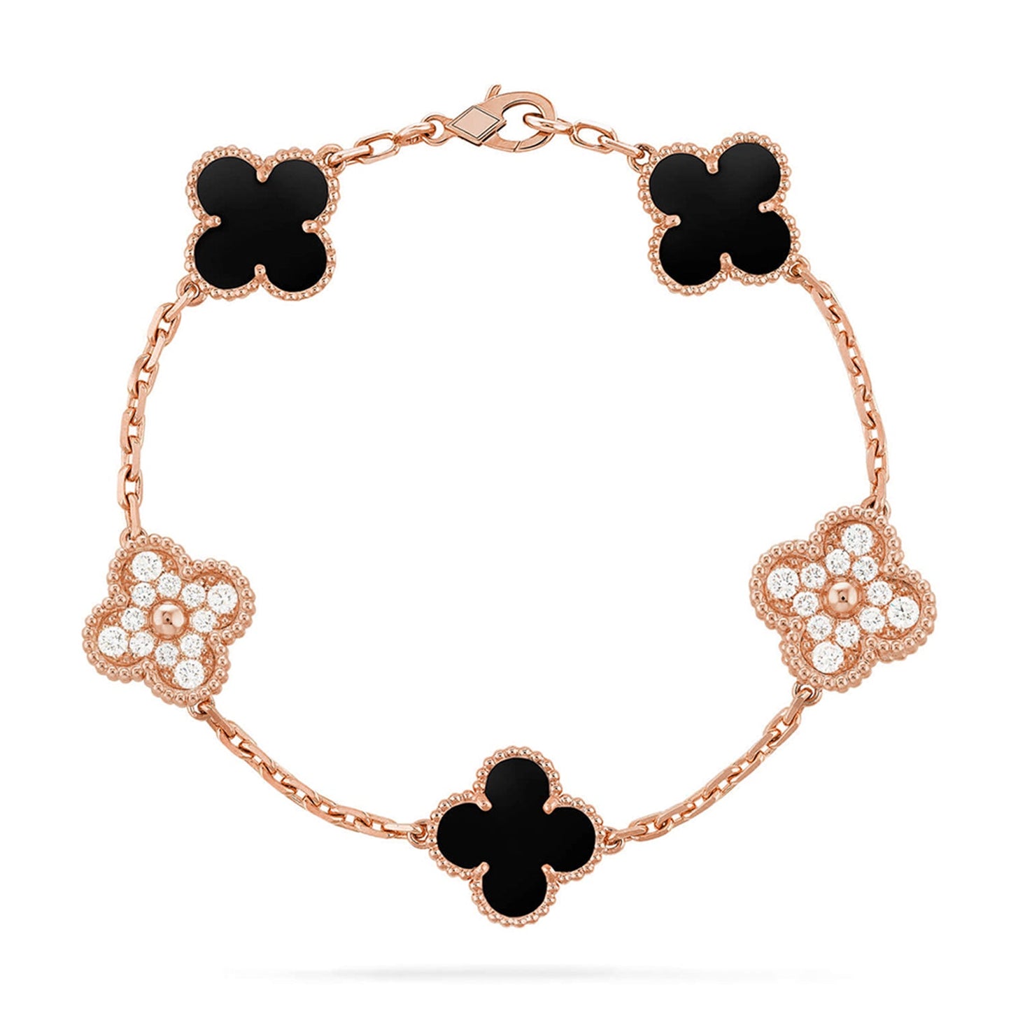 [Okajuri Jewelry] CLOVER 5 MOTIF ONYXS BRACELET COLLECTION