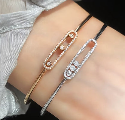 [Okajuri Jewelry] Move Pavé Diamond Bangle Bracelet M