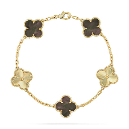 [Okajuri Jewelry] CLOVER 5 MOTIF GRAY MOP BRACELET COLLECTION