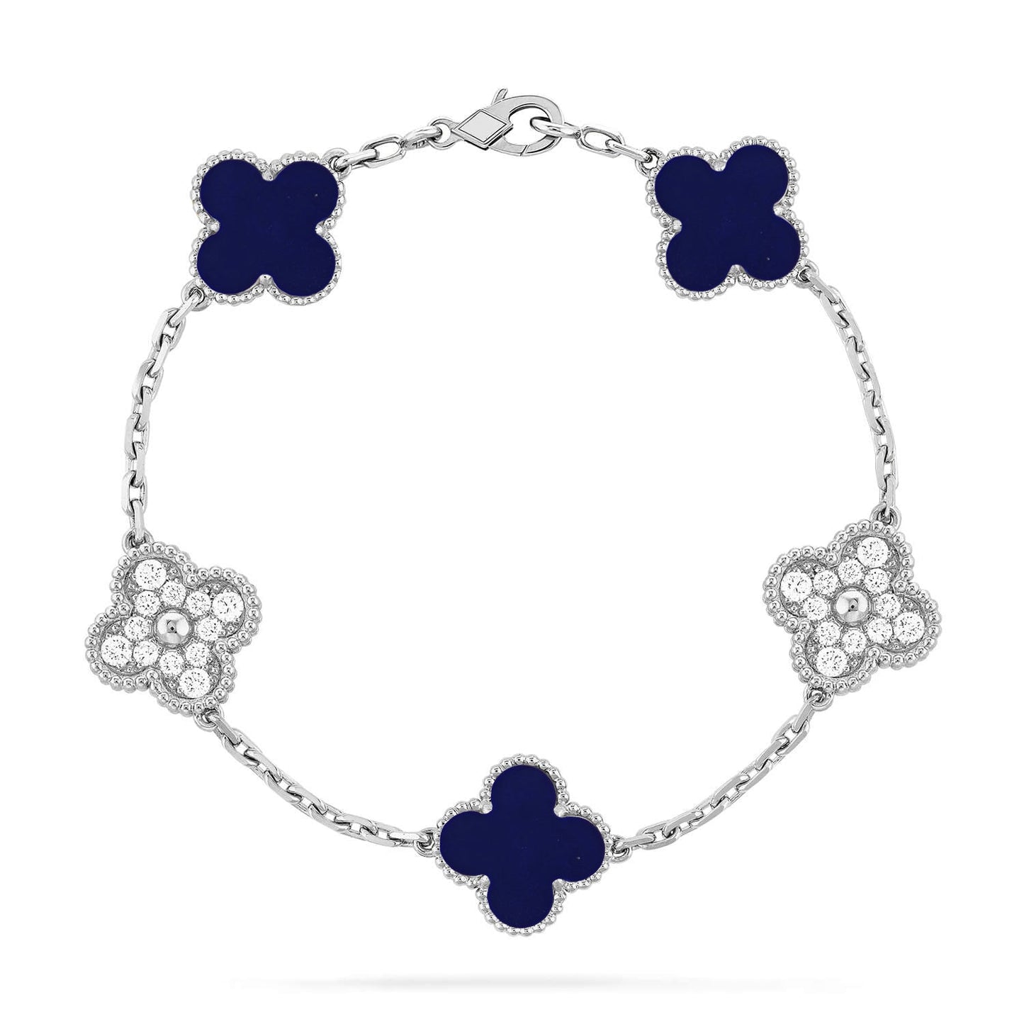 [Okajuri Jewelry] CLOVER 5 MOTIF LAPIS LAZULI BRACELET COLLECTION