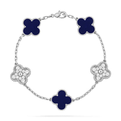 [Okajuri Jewelry] CLOVER 5 MOTIF LAPIS LAZULI BRACELET COLLECTION