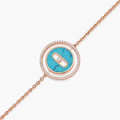 [Okajuri Jewelry]LUCKY MOVE TURQUOISE PINK GOLD DIAMOND BRACELET