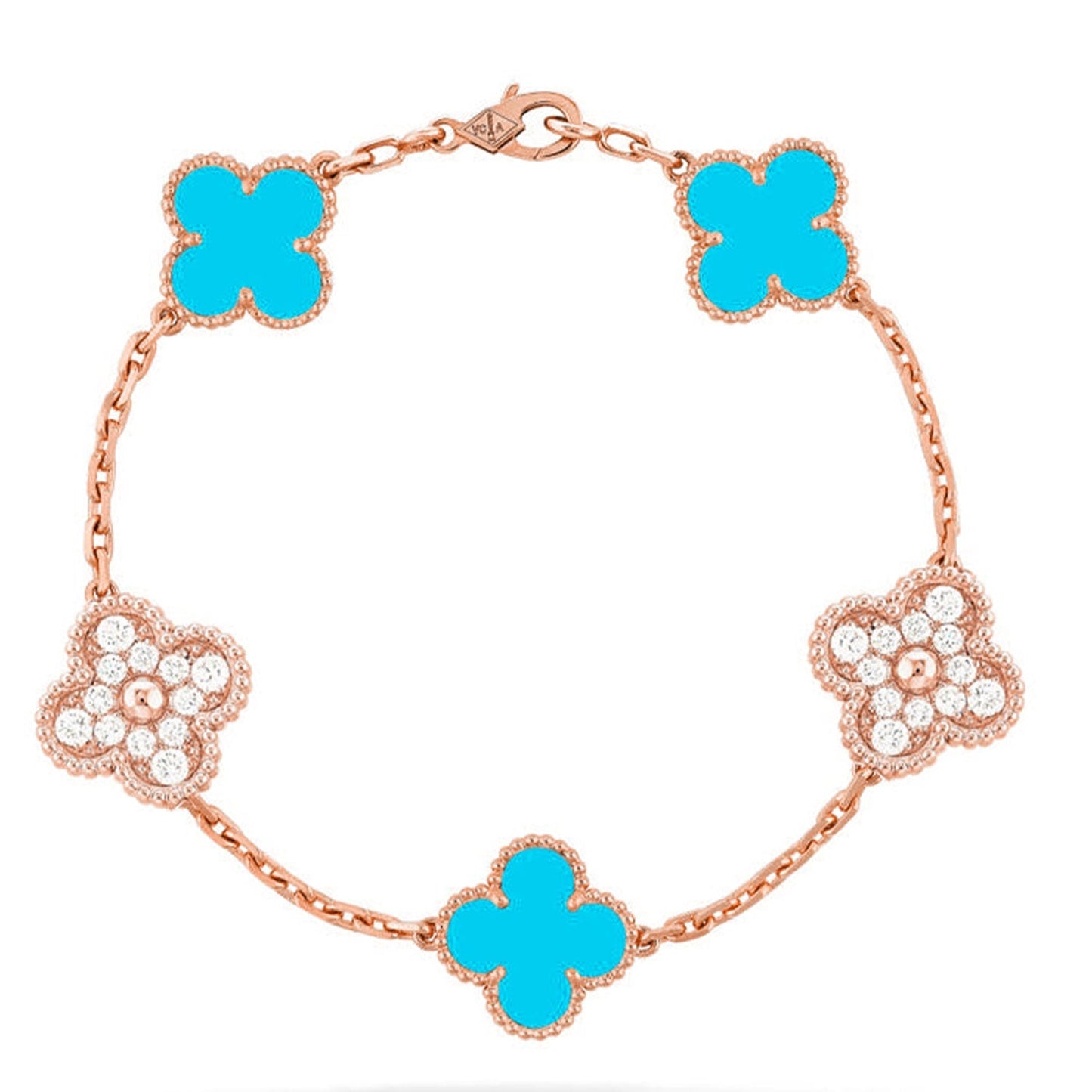 [Okajuri Jewelry]  CLOVER 5 MOTIF TURQUOISE BRACELET COLLECTION