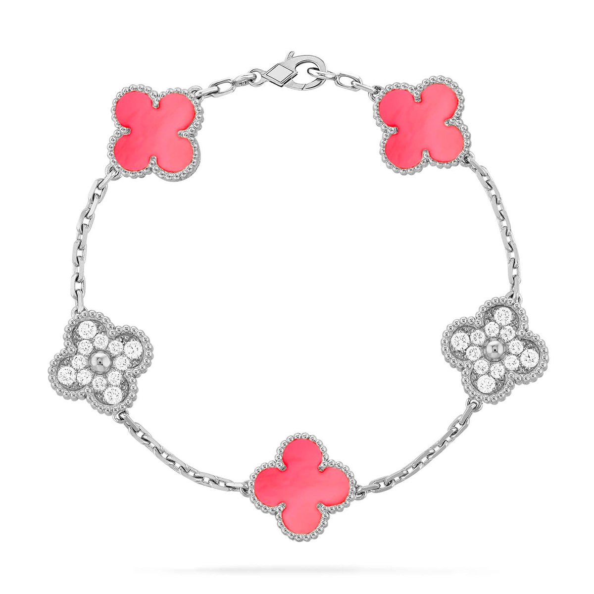 [Okajuri Jewelry]  CLOVER 5 MOTIFS  PINK MOP BRACELET COLLECTION