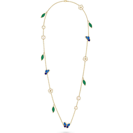 [Okajuri Jewelry] LUCKY SPRING BUTTERFLY 15 FLOWER NECKLACE