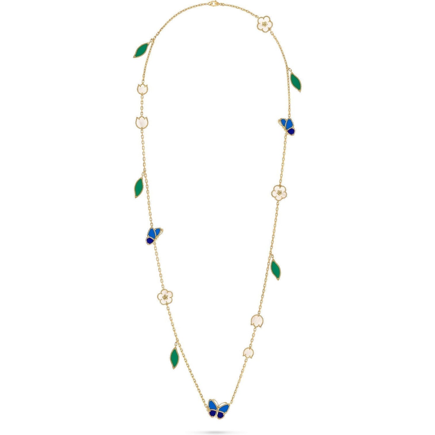 [Okajuri Jewelry]LUCKY SPRING BUTTERFLY 15 FLOWER NECKLACE