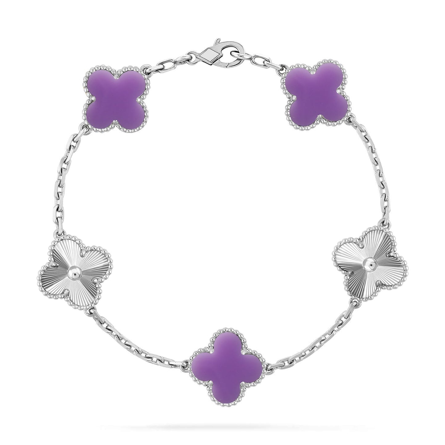 [Okajuri Jewelry] CLOVER 5 MOTIF LIGHT PURPLE BRACELET COLLECTION
