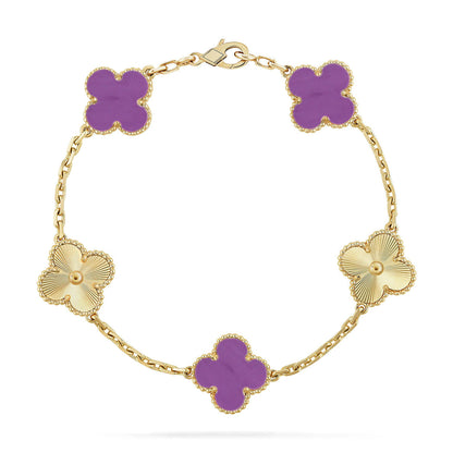 [Okajuri Jewelry] CLOVER 5 MOTIF VIOLET BRACELET COLLECTION
