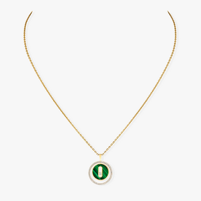 [Okajuri Jewelry]LUCKY MOVE 1 DIAMOND MALACHITE GOLD DIAMOND NECKLACE