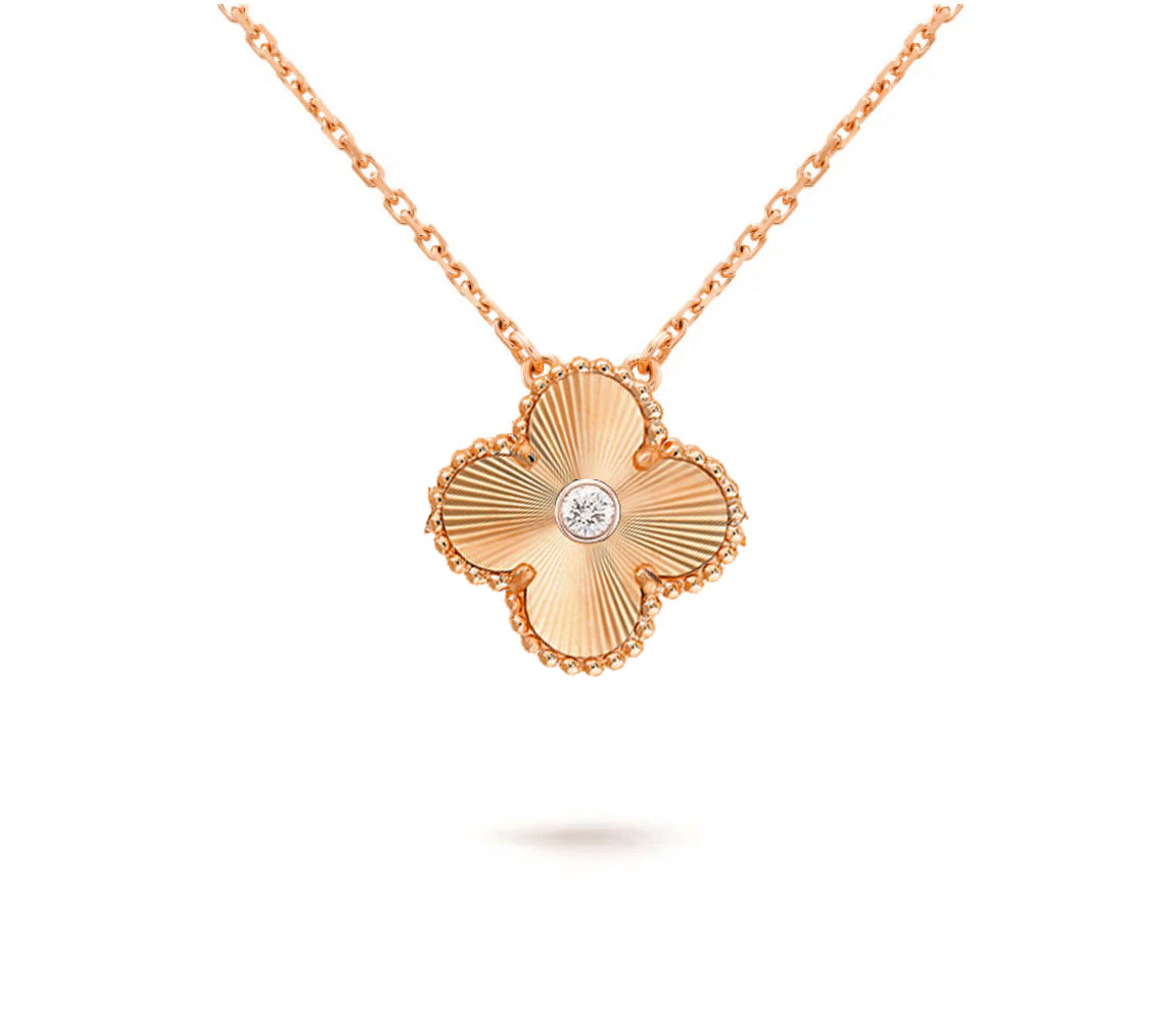 [Okajuri Jewelry] CLOVER 15MM DIAMOND SINGLE FLOWER NECKLACE COLLECTION