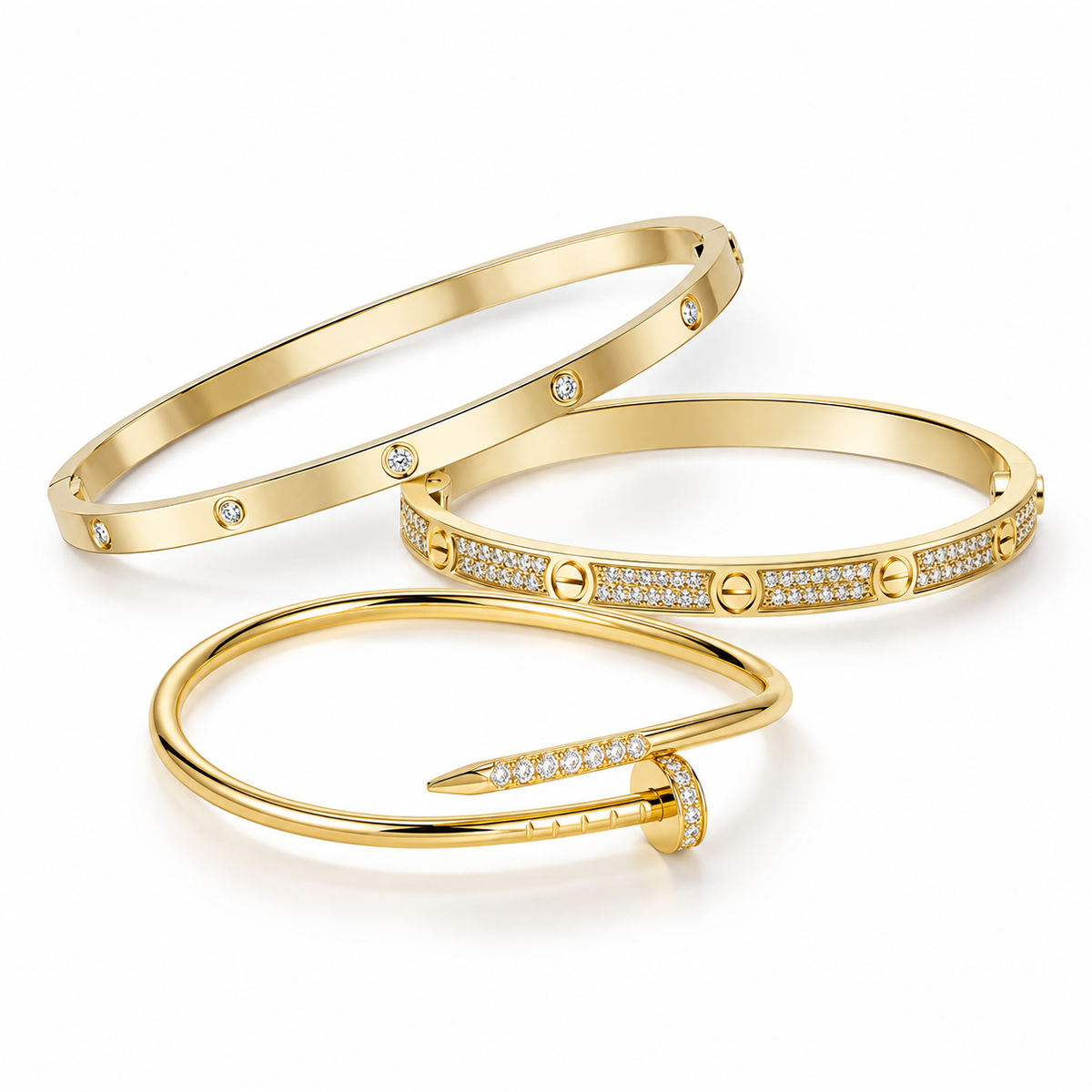 [Oakjuri™ Jewelry] ] JUSTE Diamond & LOVE Diamond Bracelet Stack Set
