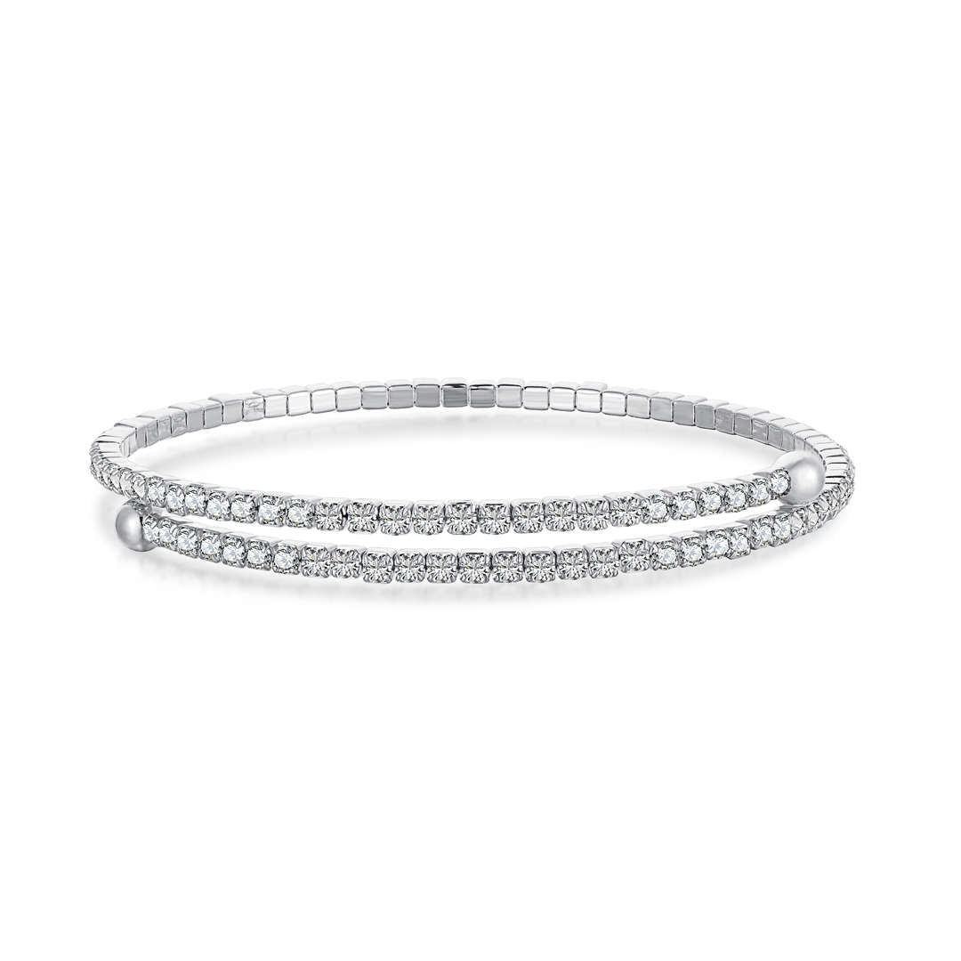 [Okajuri Jewelry]Row of Diamonds Round Fashion Bracelet