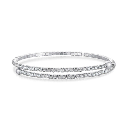 [Okajuri Jewelry]Row of Diamonds Round Fashion Bracelet