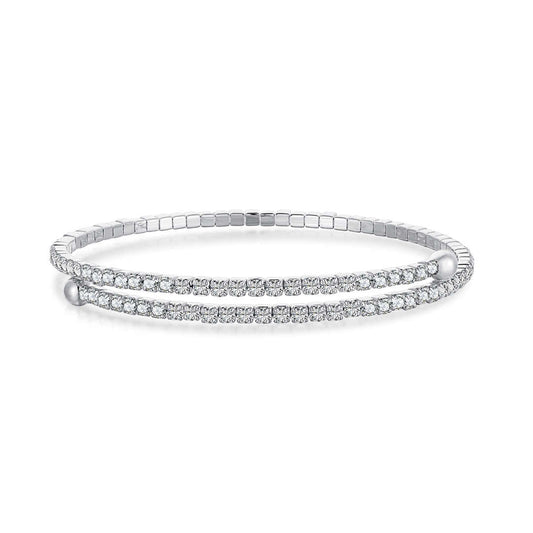 [Okajuri Jewelry]Row of Diamonds Round Fashion Bracelet