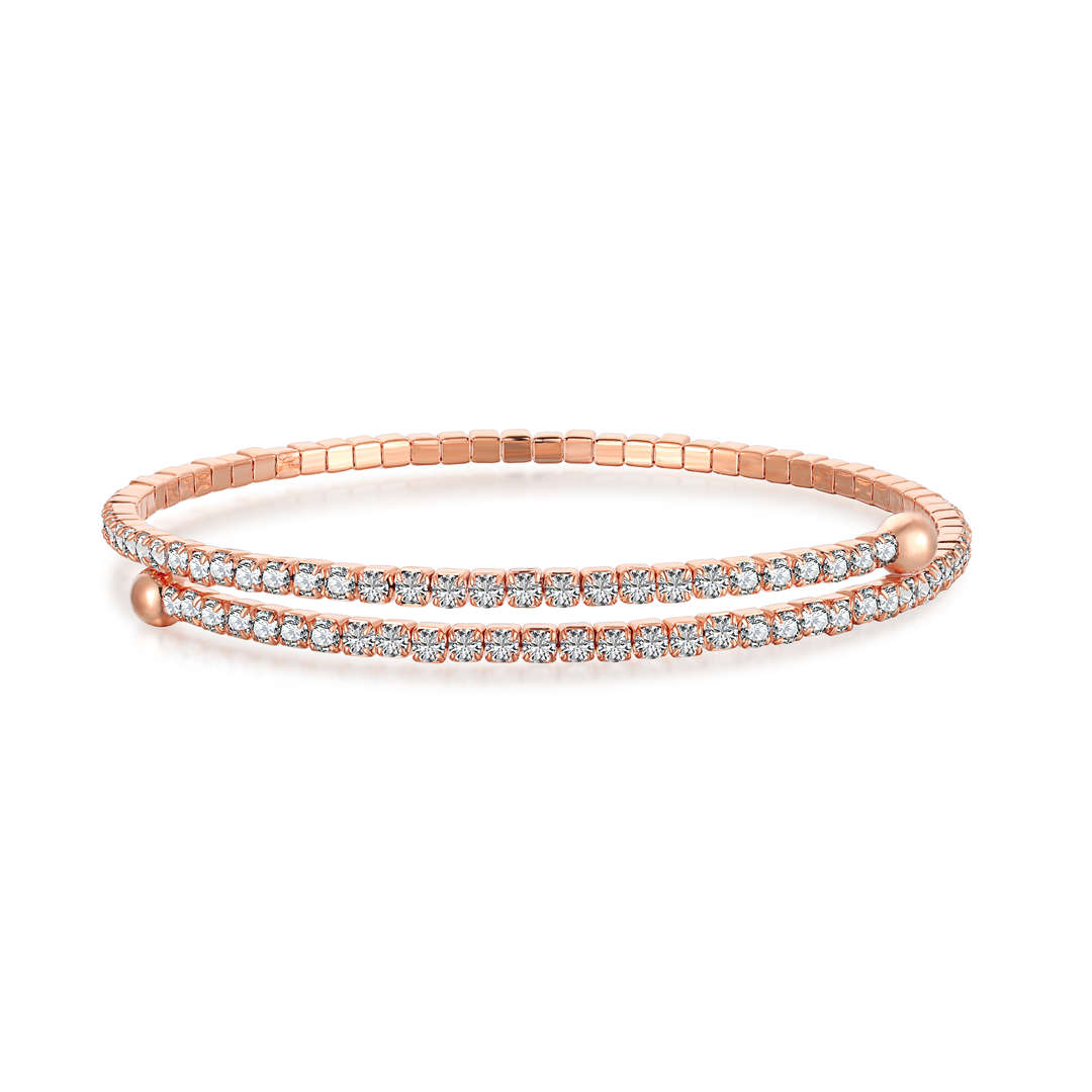 [Okajuri Jewelry]Row of Diamonds Round Fashion Bracelet