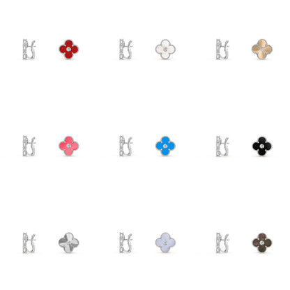 [Okajuri Jewelry] CLOVER SILVER 15MM MOP DIAMOND EARRINGS COLLECTION