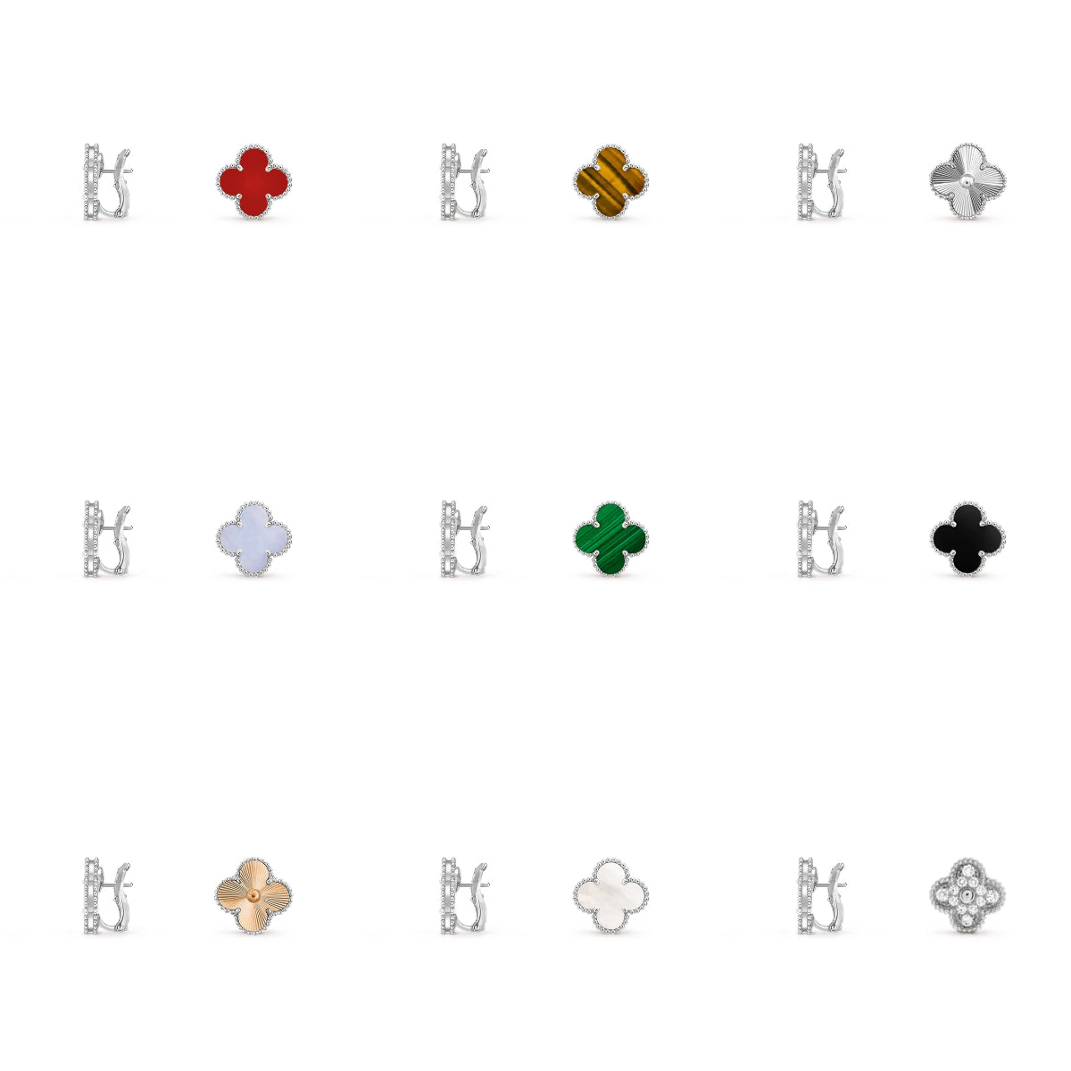 [Okajuri Jewelry] CLOVER SILVER 15MM MOP EARRINGS COLLECTION