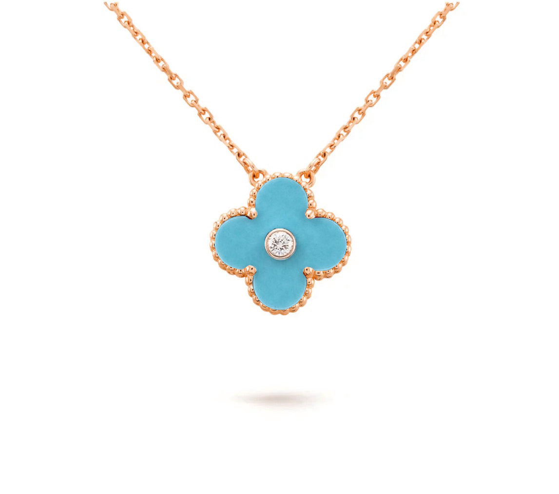 [Okajuri Jewelry] CLOVER 15MM DIAMOND SINGLE FLOWER NECKLACE COLLECTION