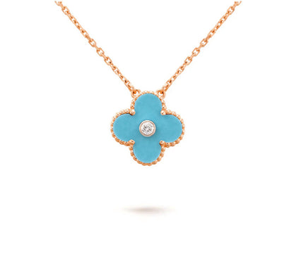 [Okajuri Jewelry] CLOVER 15MM DIAMOND SINGLE FLOWER NECKLACE COLLECTION