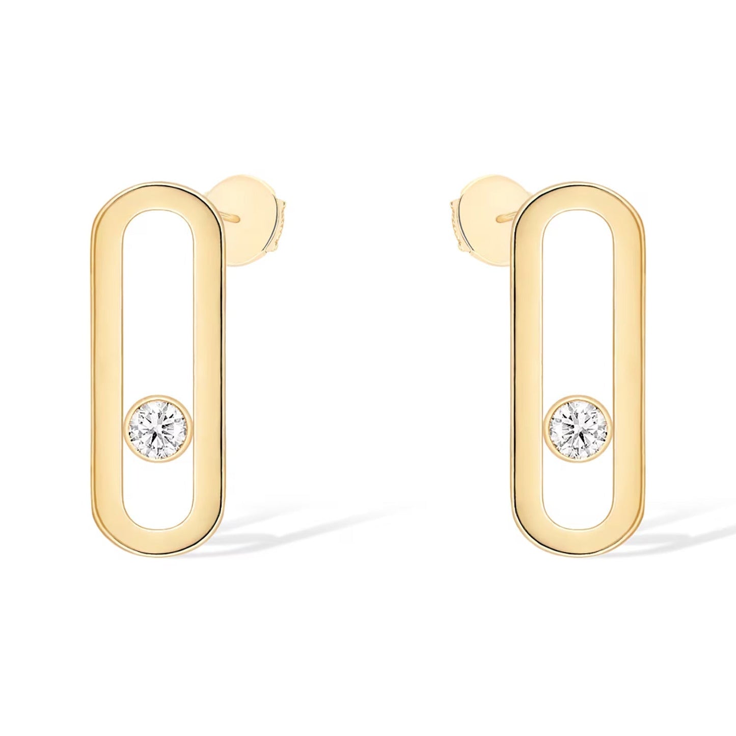 [Okajuri Jewelry]MOVE UNO SMALL 1 DIAMOND EARRINGS