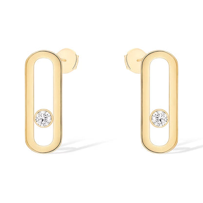 [Okajuri Jewelry]MOVE UNO SMALL 1 DIAMOND EARRINGS