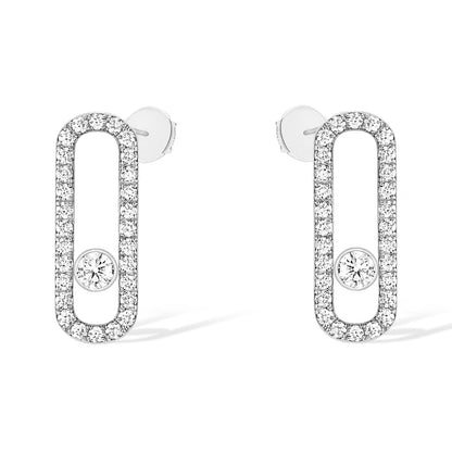 [Okajuri Jewelry]MOVE UNO STUD DIAMOND PAVED EARRINGS