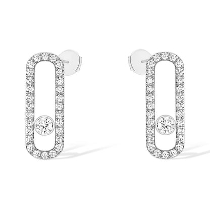 [Okajuri Jewelry]MOVE UNO STUD DIAMOND PAVED EARRINGS
