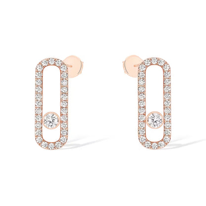 [Okajuri Jewelry]MOVE UNO STUD DIAMOND PAVED EARRINGS