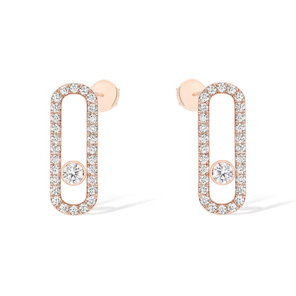 [Okajuri Jewelry]MOVE UNO STUD DIAMOND PAVED EARRINGS