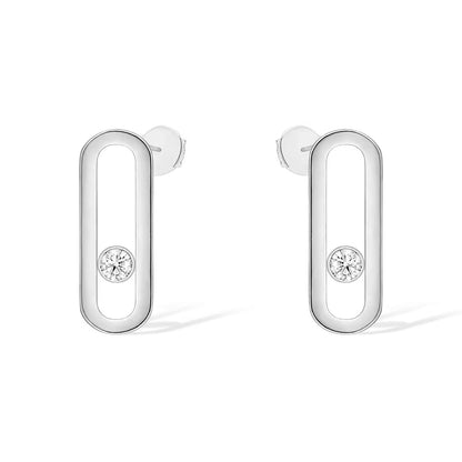 [Okajuri Jewelry]MOVE UNO SMALL 1 DIAMOND EARRINGS