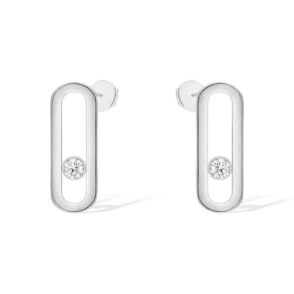 [Okajuri Jewelry]MOVE UNO SMALL 1 DIAMOND EARRINGS