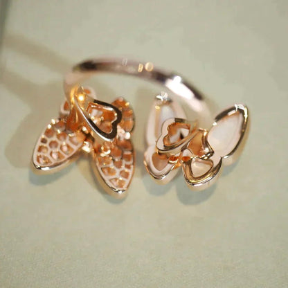 [Okajuri Jewelry]TWIN BUTTERFLY DIAMOND MOP RING