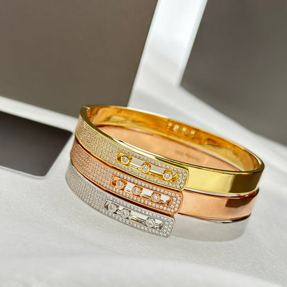 [Okajuri Jewelry]Move Noa Rose Gold Pavé Diamond Bangle Bracelet