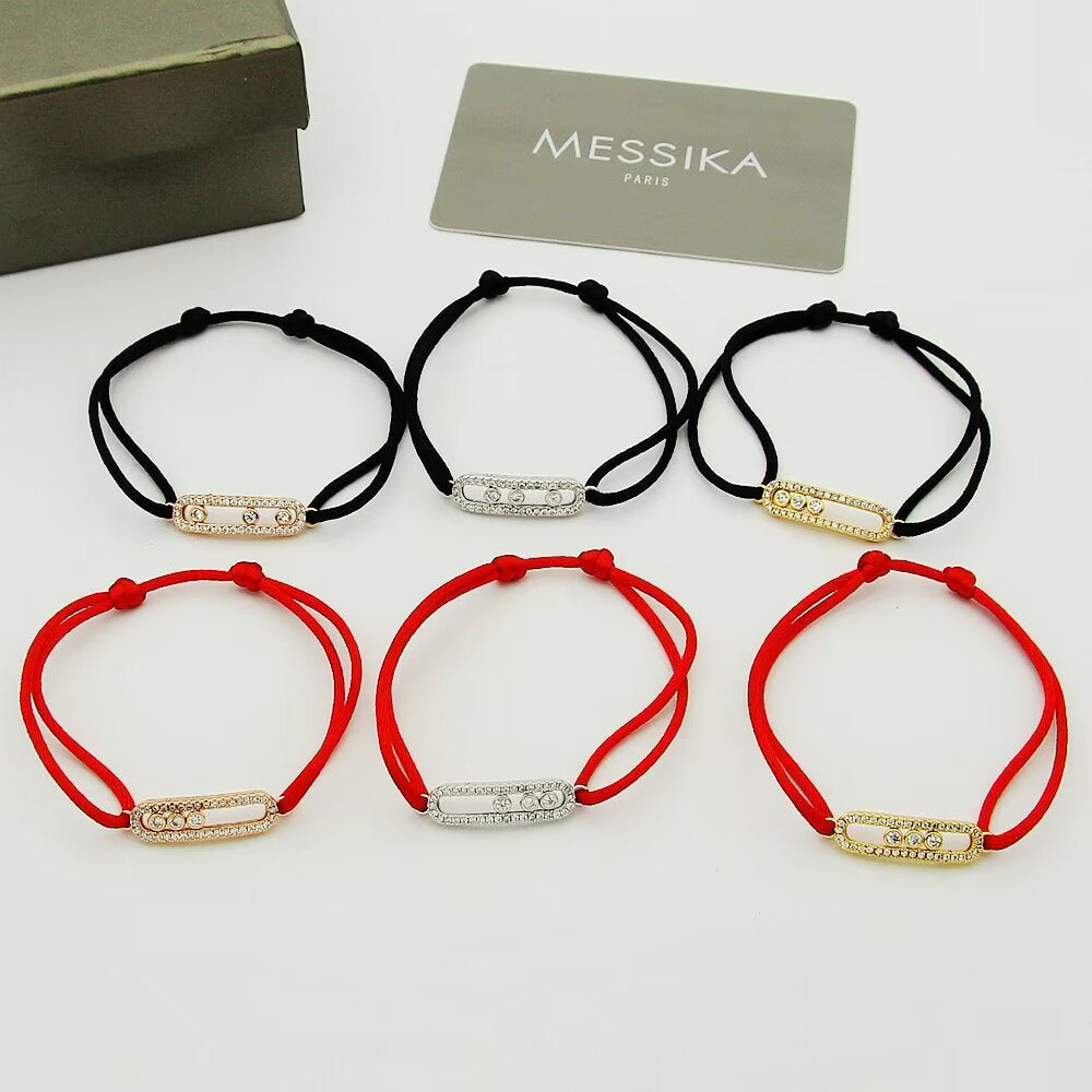 [Okajuri Jewelry]Messika Care(s) pink cord pavé bracelet