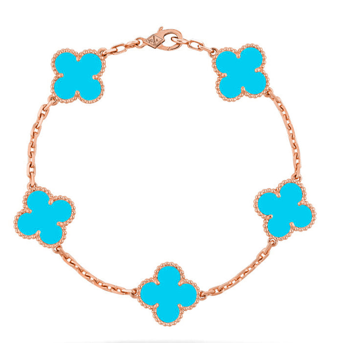[Okajuri Jewelry]  CLOVER 5 MOTIF TURQUOISE BRACELET COLLECTION